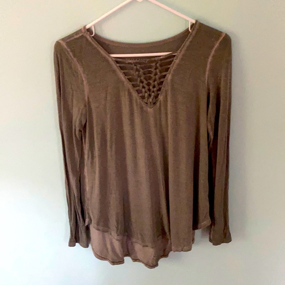 Olive green long sleeve shirt. American Eagle. Size S.
